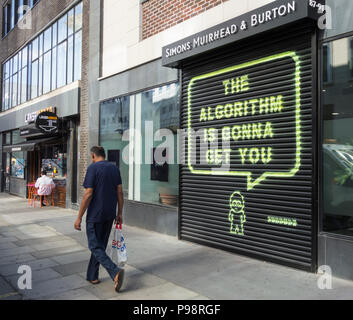 The algorithm is gonna get you by Subdude, opposite Facebook's Rathbone Square HQ in London, UK