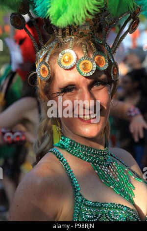 Quebec,Canada.The Montreal Brazilian Summer Carnival at  Parc Jean-Drapeau Stock Photo