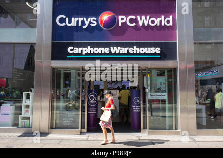 Currys PC World and Carphone Warehouse store on Oxford Street, London, UK Stock Photo