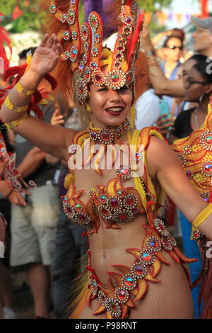 Quebec,Canada.The Montreal Brazilian Summer Carnival at  Parc Jean-Drapeau Stock Photo