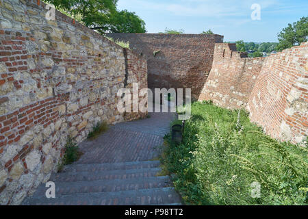 Old stone stairs in Belgrade fortress in Serbia in spring Stock Photo
