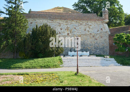 Belgrade, Serbia - May 03, 2018: Monument to yugoslav partisans with slogan 'Death to fascism, freedom to the people!' in Belgrade fortress Stock Photo