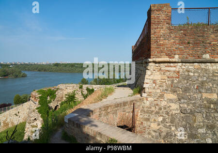 In Belgrade fortress in Serbia. Sava and Danube rivers on the left Stock Photo