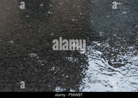 empty streets on the rainy day Stock Photo