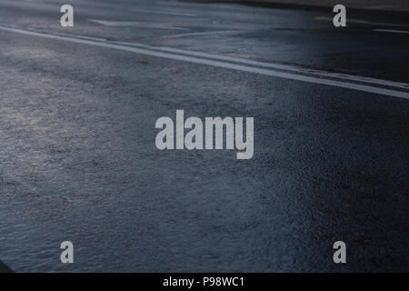 empty streets on the rainy day Stock Photo