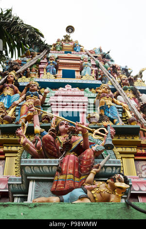 Figures of deities on the Shri Ponnambalawaneswaram Kovil Hindu temple ...