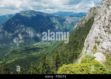 The view from Ćurevac mountain looking out over the Tara River Canyon, Durmitor National Park, Montenegro Stock Photo