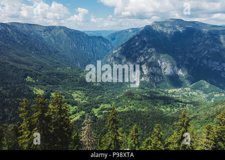 The view from Ćurevac mountain looking out over the Tara River Canyon, Durmitor National Park, Montenegro Stock Photo