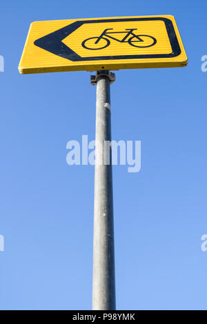 Dutch road sign: diversion for cyclists Stock Photo