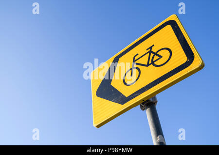 Dutch road sign: diversion for cyclists Stock Photo