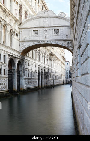 Bridge of Sighs, nobody in Venice in the early morning, Italy Stock Photo