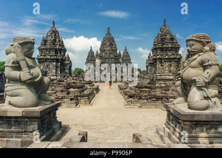 Sewu temple - Candi Sewu, eighth century Mahayana Buddhist temple located 800 meters north of Prambanan in Central Java, Indonesia. Stock Photo