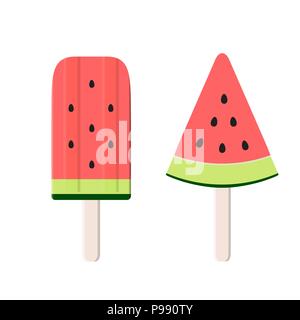 Watermelon Ice Cream Icon Vector Illustration Stock Vector