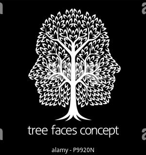 Faces Tree Icon Stock Vector