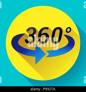 360 Degree View Related Vector Icon Stock Vector