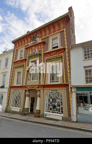 Egyptian House, a grade I listed building c1830, Chapel Street, Penzance, Cornwall, England, UK. Stock Photo