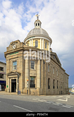 Market House occupied by Lloyds Bank, Market Jew Street, Penzance, Cornwall, England, UK. Stock Photo