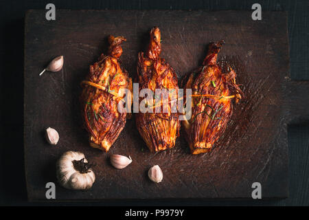 Bamboo shoot Stuffed pork herb Frying oil North Thai food Stock Photo