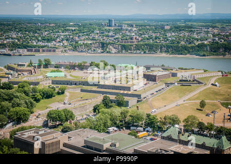bird eye view of the quebec city canada during the day in the summer Stock Photo