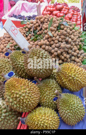 Big Bunch of Durian Tropical Fruit at Market Stock Photo - Alamy