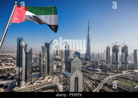 Dubai skyline with futuristic architecture, United Arab Emirates Stock Photo