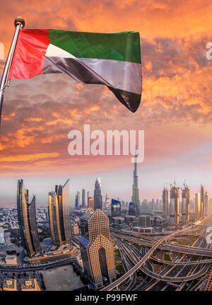 Cityscape of Dubai with modern futuristic architecture , United Arab Emirates Stock Photo