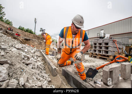 Railway Construction workers Stock Photo