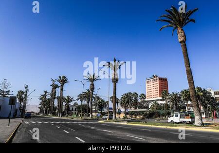 Beach of Arica Chile. Morro de Arica, Chile. Arica is a port city in northern Chile known for its ideal beaches for surfing. Stock Photo