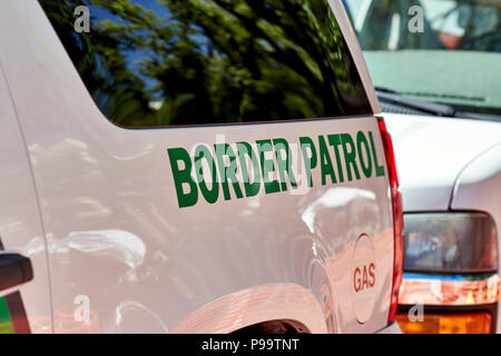 Prescott, Arizona, USA - June 30, 2018: Border Patrol SUV parked on the side of the road in downtown Prescot for the 4th of July Events Stock Photo