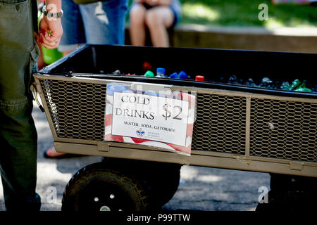 Prescott, Arizona, USA - June 30, 2018: Cart filled with cold drinks for sale by the Boy Scouts of America at the 4th of July festival in downtown Pre Stock Photo