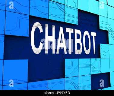 Chat Bot Icon Artificial Chatbot Assistant 3d Rendering Shows Online Robot Support And Virtual Robot Automation Stock Photo