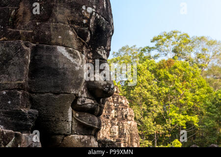 Bayon face Angkor wat Cambodia Stock Photo