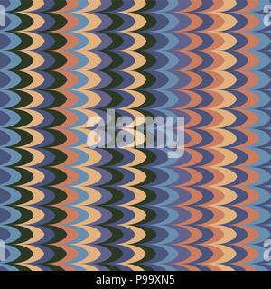 Vector ikat wave contrast retro seamless pattern Stock Vector