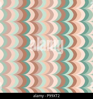 Vector ikat wave parrot feather retro seamless pattern Stock Vector