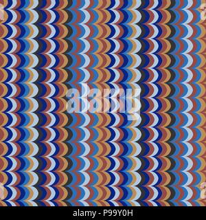 Vector ikat wave feather oriental retro colours seamless pattern Stock Vector