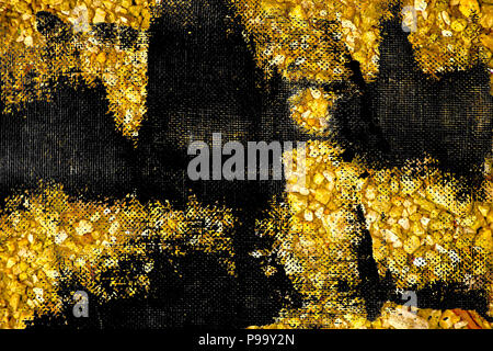 Ultra yellow Pebble surface, stone texture or rock backdrop, ground background. Stock Photo