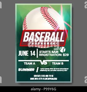 Free Vector  Advertising poster design with illustration of baseball  helmet, a ball and a bat