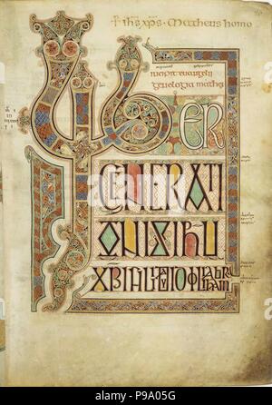 The Lindisfarne Gospels. Museum: PRIVATE COLLECTION. Stock Photo