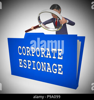 Corporate Espionage Covert Cyber Hacking 3d Rendering Shows Commercial ...