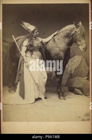 Amalie Materna (1844-1918) as Brünnhilde in Opera Der Ring des Nibelungen by R. Wagner. Museum: PRIVATE COLLECTION. Stock Photo