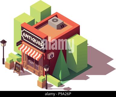 Vector isometric antique shop Stock Vector Image & Art - Alamy