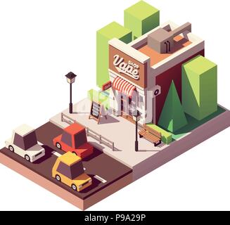 Vector isometric vape shop Stock Vector
