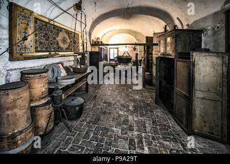 A  of the old Pharmacy and Apothecary 'Farmacia di S. Maria della Scala' in Piazza della Scala in Trastevere quarter, Rome, Italy Stock Photo