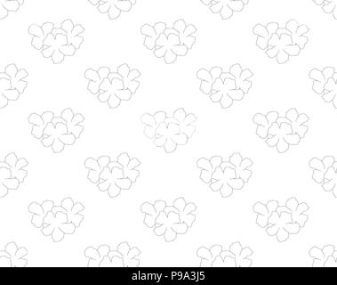 Pink Trumpet Flower Seamless on White Background. Vector Illustration. Stock Vector