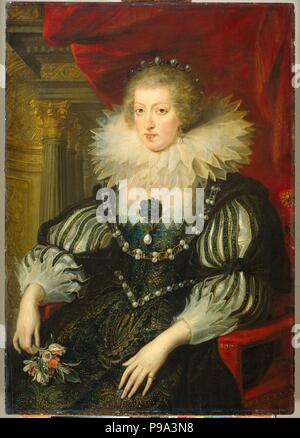 Portrait of Anne of Austria, Queen of France and Navarre (1601-1666). Museum: Rijksmuseum, Amsterdam. Stock Photo