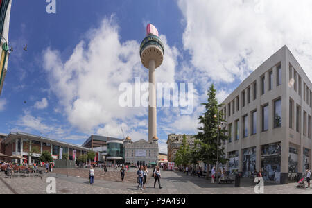 Williamson Square Liverpool. St Johns beacon tower. Radio City HQ Stock Photo