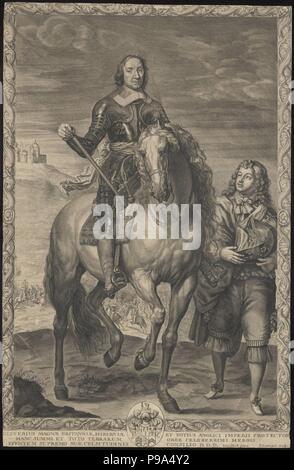Oliver Cromwell (1599-1658) on horseback. Museum: Rijksmuseum, Amsterdam. Stock Photo