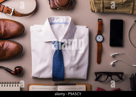 Fathers day greeting card concept. Flat lay. Stock Photo