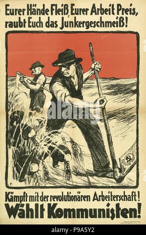 Communist Election Poster (KPD). Museum: PRIVATE COLLECTION. Stock Photo