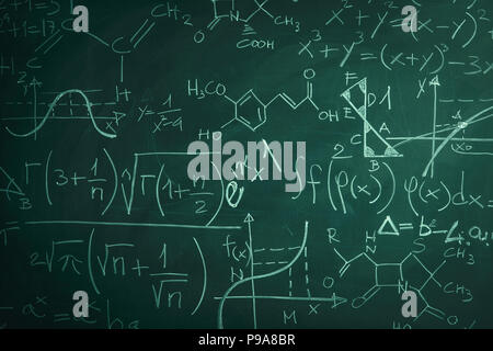 classic blackboard with math formula Stock Photo